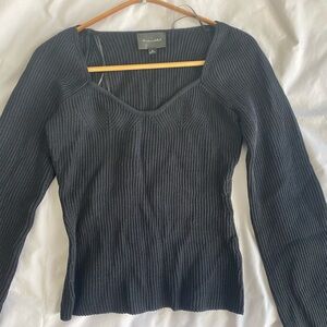 Black Ribbed Long Sleeve Top like new